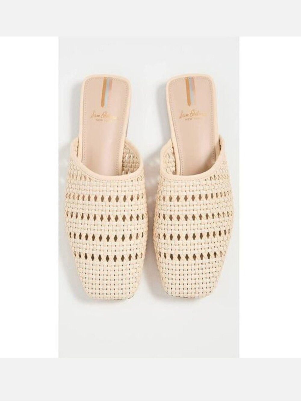 Sam Edelman Cream Woven Mule Clogs